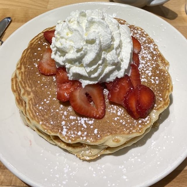 Fresh Strawberry Pancakes.